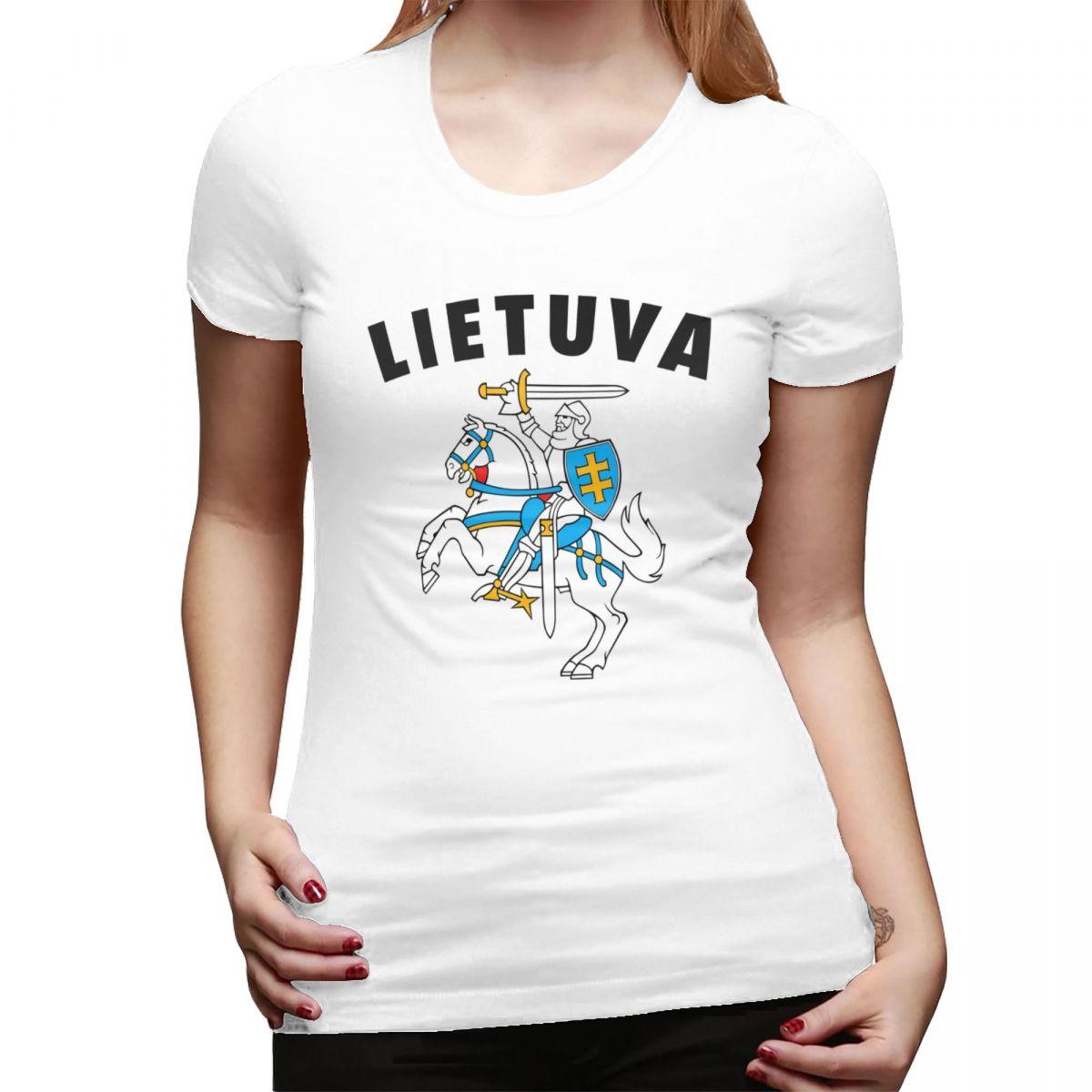 

Lietuva Lithuania Coat Of Arms TShirt for Women ONeck Streetwear T Shirts Womens Tees Short Summer Clothes Tops S