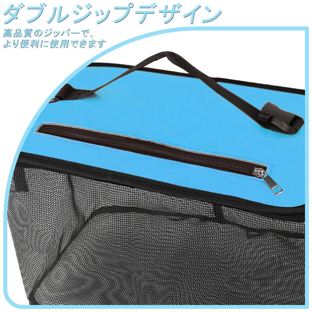 Foldable Floating Fishing Net, 40x24x24cm, 26L Capacity, Fishing Net, Bucket, Floating Fishing Net with 5m Nylon Rope (Blue)