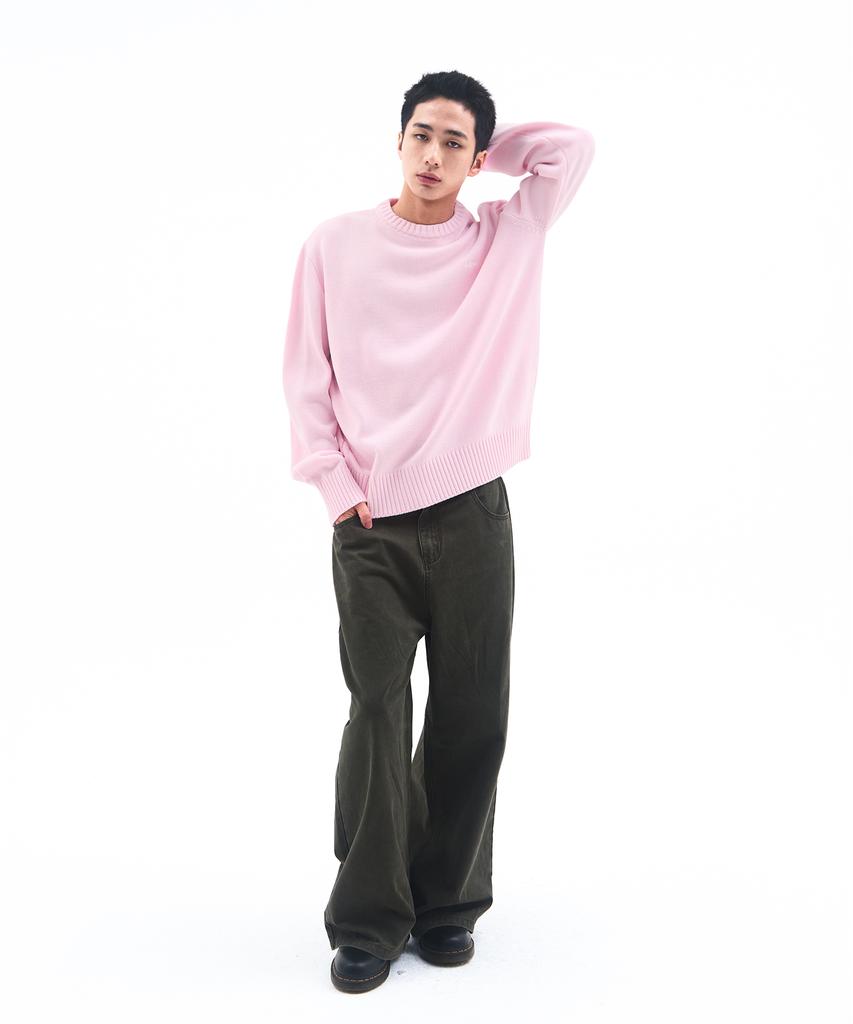 AMES-WORLDWIDE Basic Small Logo Knit Pink