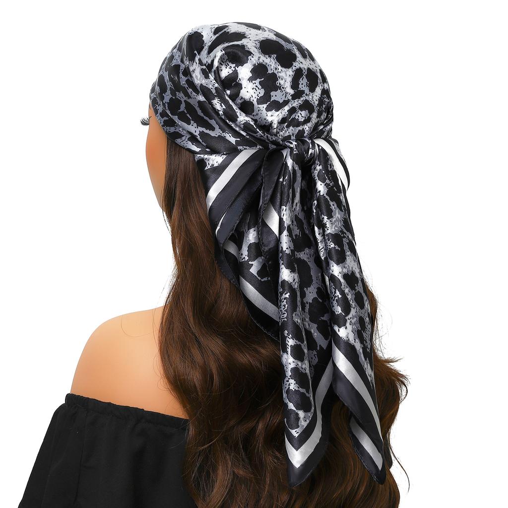 90*90cm Silk Scarf Scarftop Headwraps For Woman Fashion Four Seasons Hair Accessories Hijab Foulard Bandana Femme Headscarf