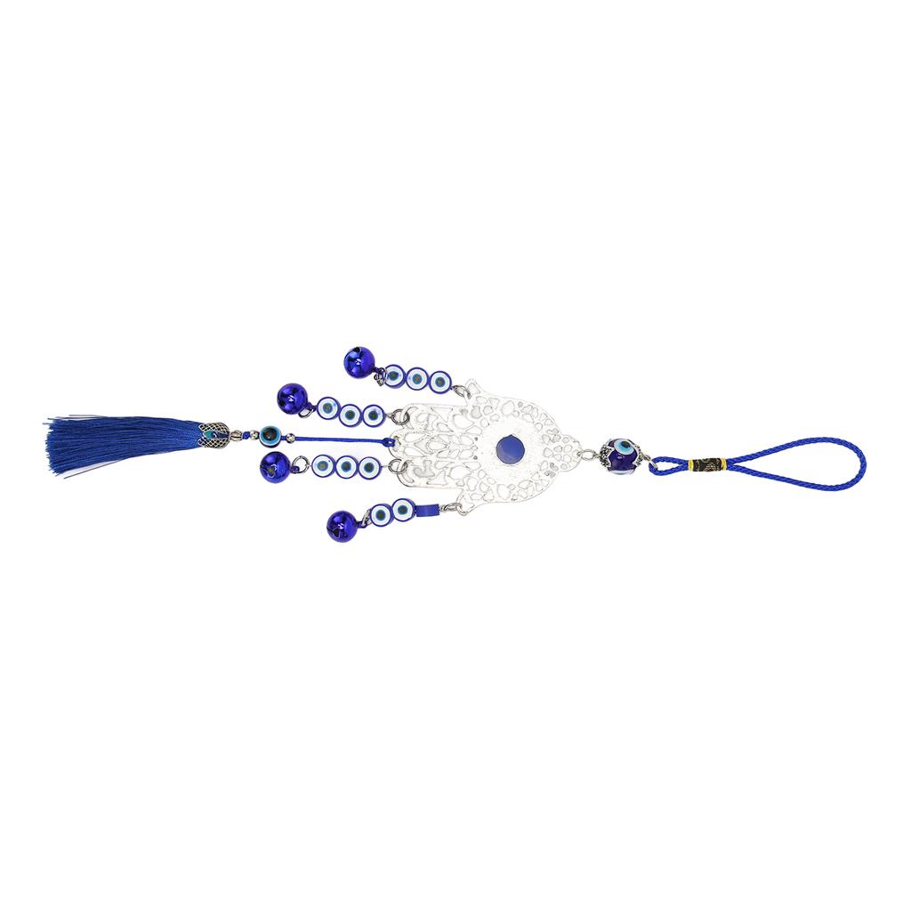 Blue Eye Car Hanging Ornament Good Luck Exquisite Car Mirror Decor Hanging for Backpack Home Decorations Silver