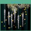 12pcs Beautiful Acrylic Icicle Decorations Elegant Christmas Tree Pendant Ornaments