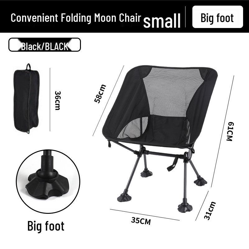 Portable Outdoor Moon Chair with Breathable Mesh Backrest – Folding Chair for Fishing, Art, and Beach Picnics