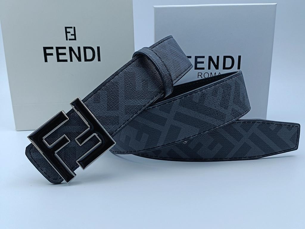 FF Men's Letter Fashionable Luxury Business Pants Belt, Casual Hundred-Piece Leather Belt, 3.8CM Wide