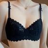 Ivory Lace Underwire Bra with Scallop Trim and Bow Straps