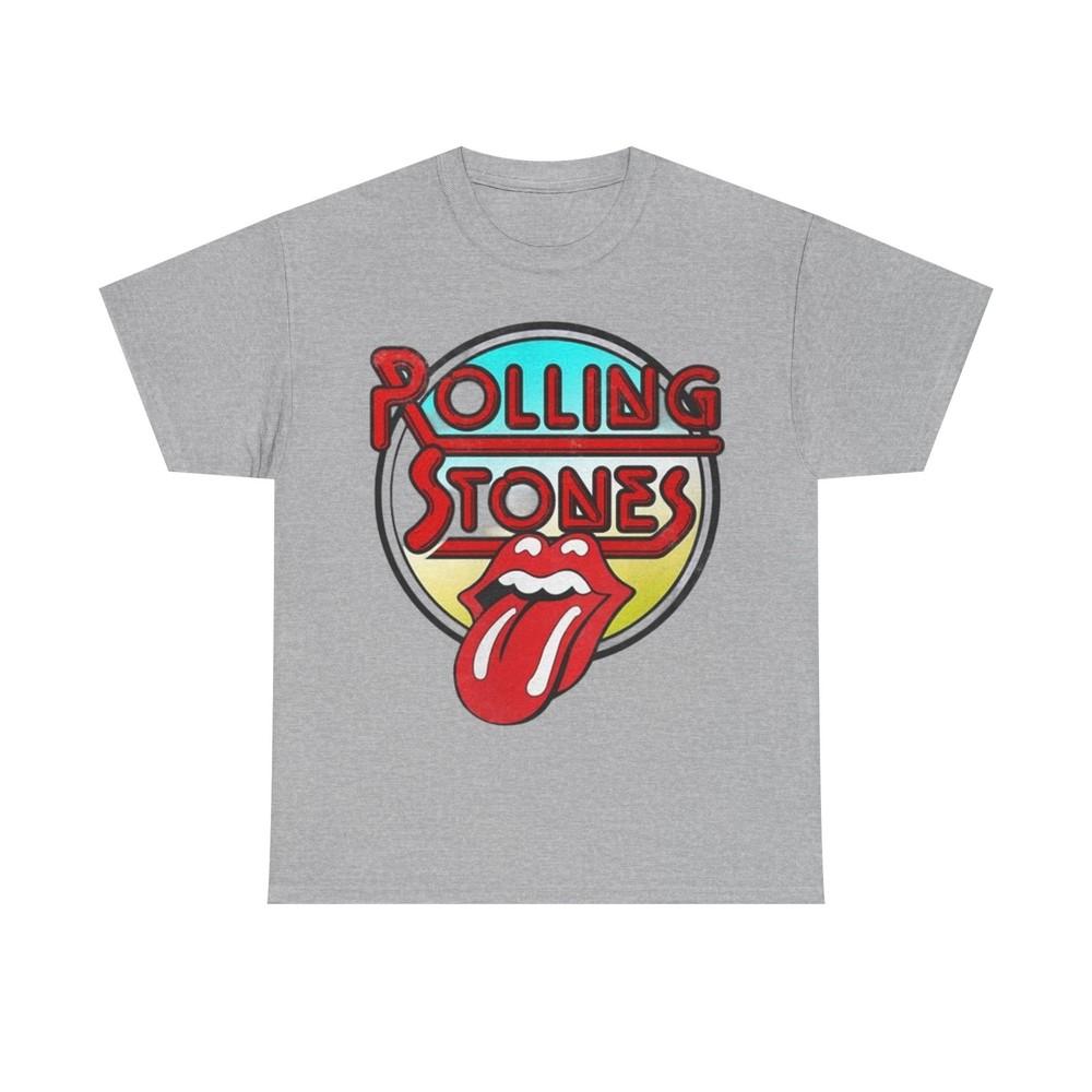 Rolling Stones T-shirt Vintage retro Neon Rock merch Unisex Heavy Cotton Tee Unisex T-Shirt M