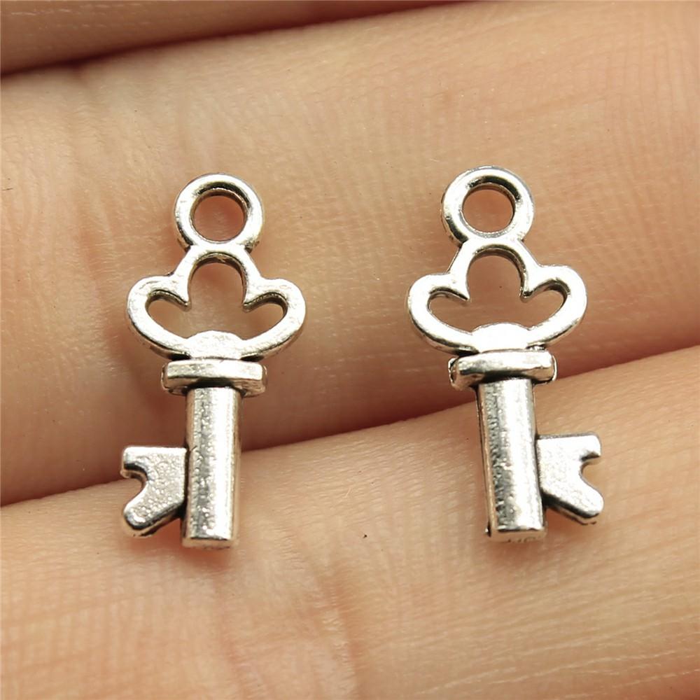 40pcs Cute Small Key Charms For Jewelry Making DIY Crafts Making Findings Handmade Tibetan Jewelry