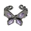 [Butterfly Purple Que] Dark Butterfly Purple Diamond Punk Personality Open Ring Spice Girls Stack Niche Design Rings