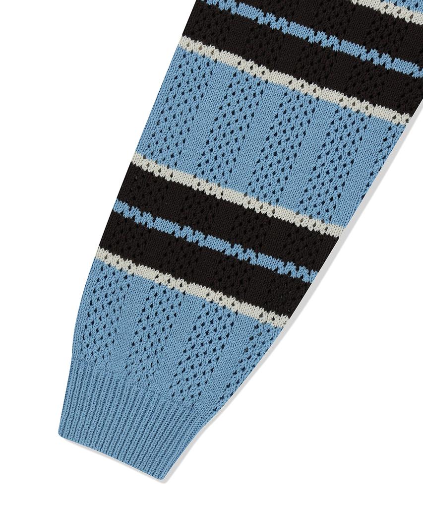 MAHAGRID Mesh Stripe Knit Skyblue(Mg2Fsmk611A)