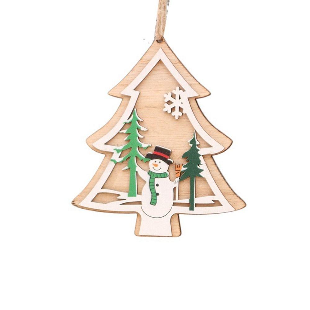 

Pentagram Christmas Wooden Ornaments Bell Merry Christmas Wooden Pendant Colorful New Year F