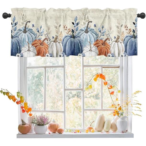 DecorLovee Curtain Valances for Windows Living Room, Purple Lavender Curtain Toppers and Valances for Bedroom, Farm Flower Dragonfly Rod Pocket