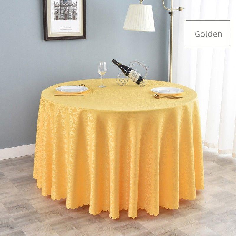

Dining Table Tablecloth Large round Table Tablecloth Hotel Red 1.8 M Diameter New Chinese Fabric round Household Hotel Golden Round 1.6 meters