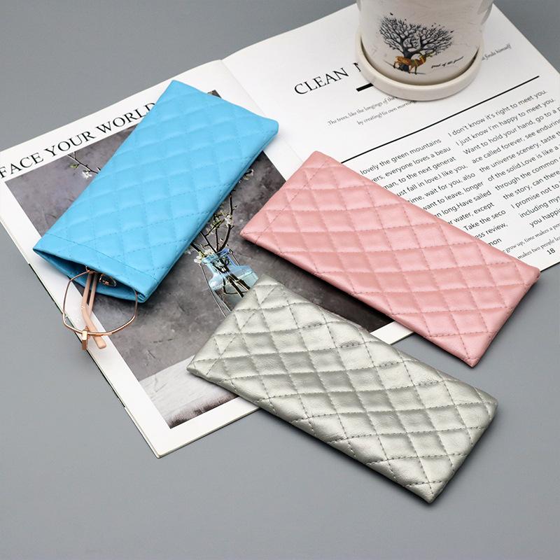 Simple Pu Leather Glasses Storage Bag Automatic Closed Shrapnel Mouth Sunglasses Case Portable Waterproof Eyewear Accessories