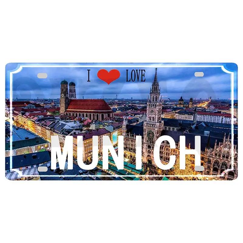 YZFQ30X15CM Egypt Ibiza Munich  Halkidiki  Minorca City Island Metal Tin Sign Travel Souvenir Wall  Home Carft Decor DC-1369B