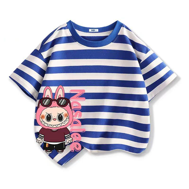 Hot LABUBU Cartoon Anime Print Girl Boy T-Shirt Kids T-Shirt Summer Short Sleeve Tee Child Tops