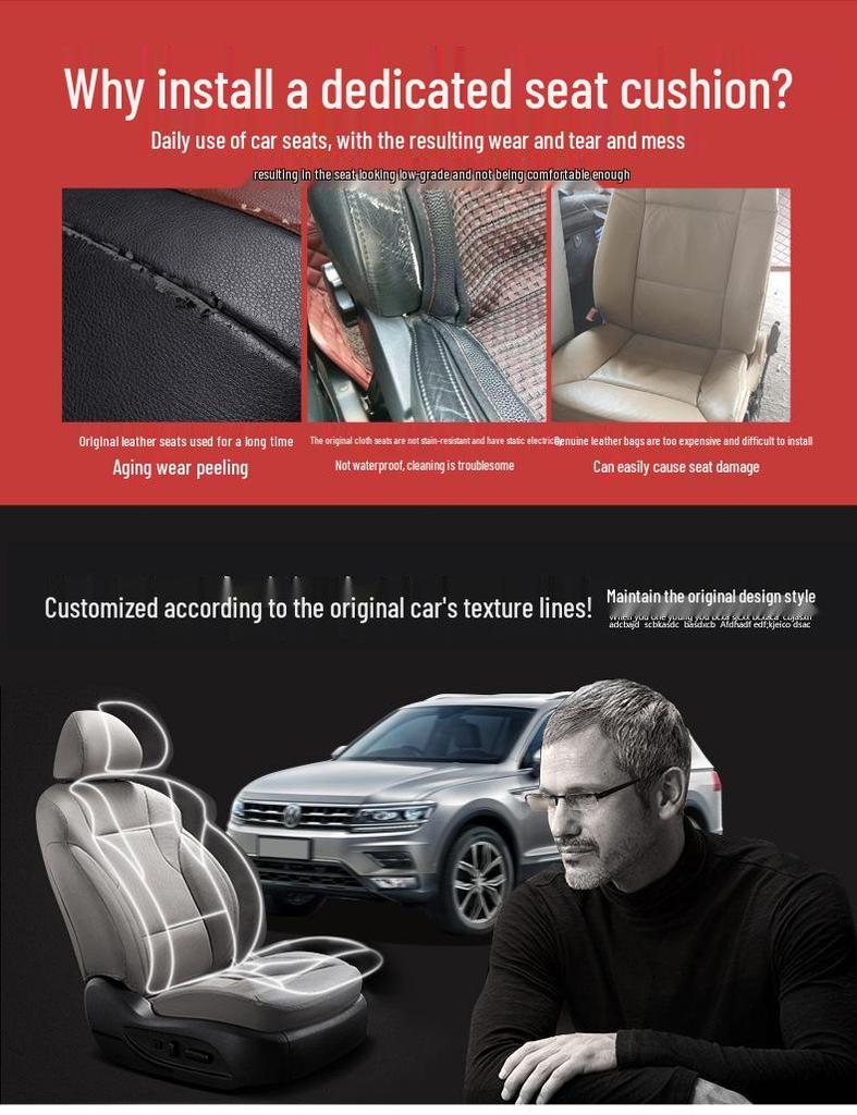 Yue Four Seasons Universal Car Seat Cover, Full Surround, Wear-Resistant, Five-Seat Leather