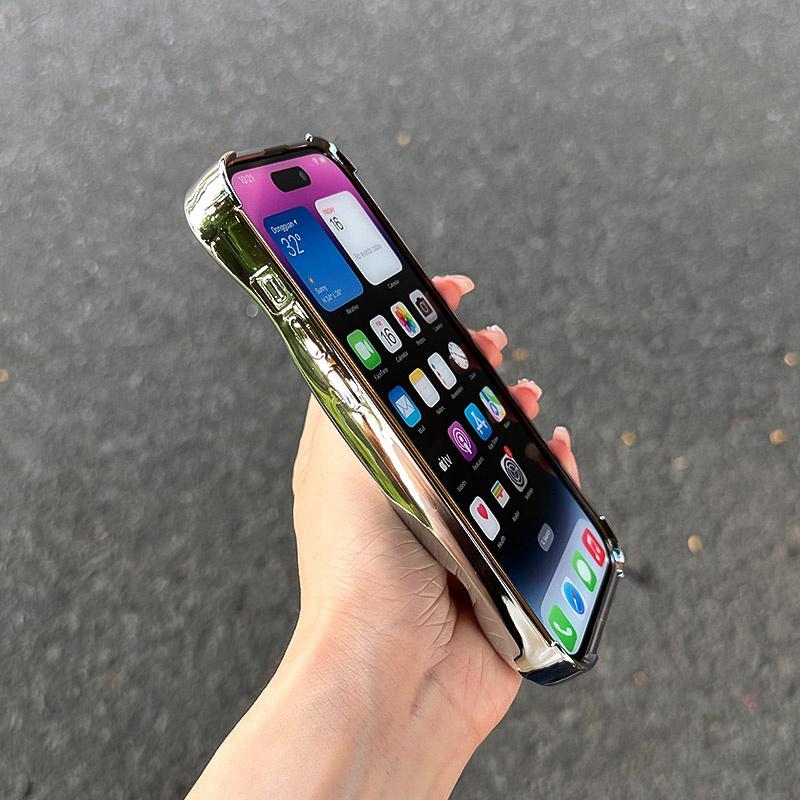 Mode Zilver 3D Unieke Watergolf Textuur Telefoon Achterkant Cover Voor iPhone 17 Air 16 15 13 12 11 Pro Max Hoesje