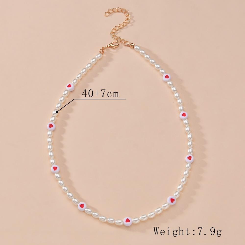 Personalized pearl love beaded women's neck chain accessories source