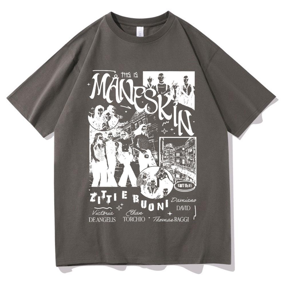 Italian Rock Band Unisexeskin T Shirt Music Album Print T Shirt Unisex Women Retro Hip Hop Oversized Tshirts Harajuku Cool Streetwear