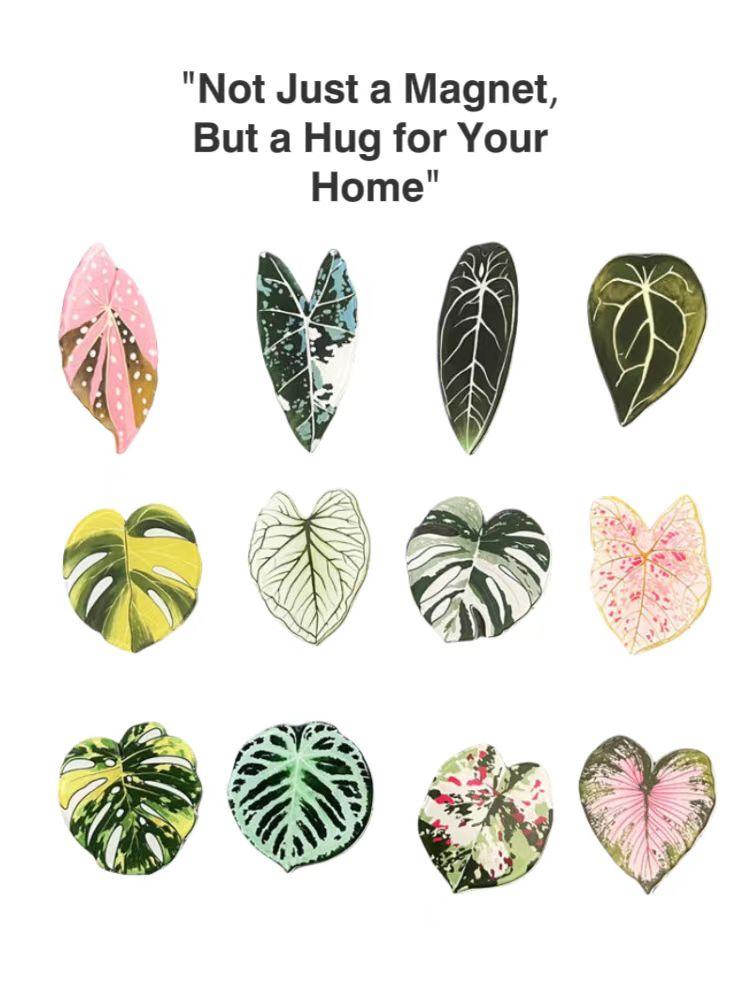 Grüne Kühlschrankaufkleber zur Heimdekoration. Interessante Heimdekorationen können Menschen kleine Geschenke machen