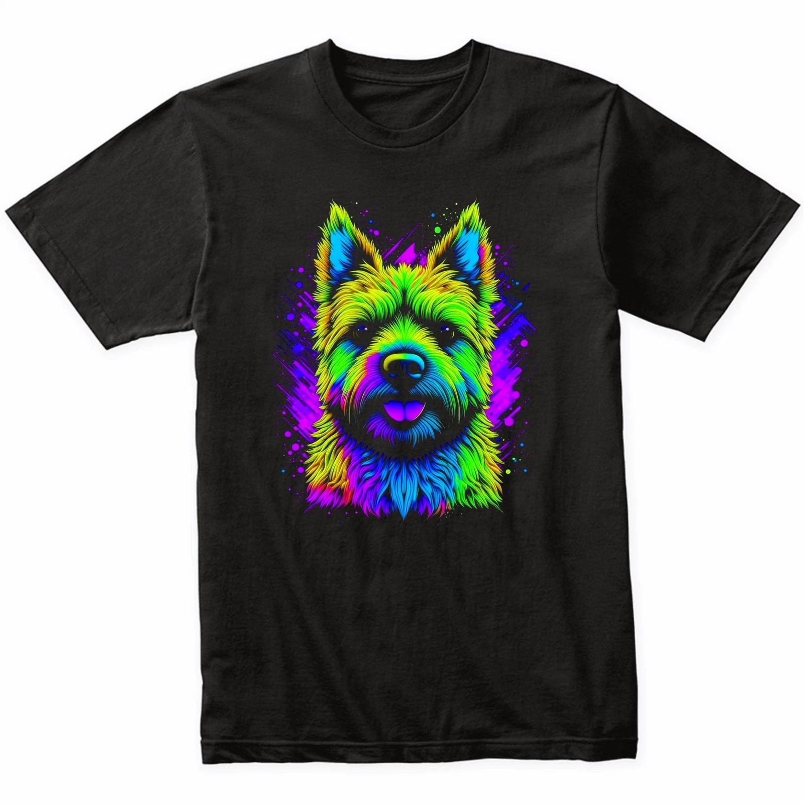 Cairn Terrier Psychedelic Dog Art T-Shirt - Cairn Terrier Owner Gift 2XL