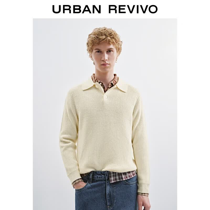 UR Men s Autumn Textured Lapel Knit Cardigan XS