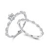 MODIAN Women's Moissanite Sterling Silver Luxury Shiny Ring