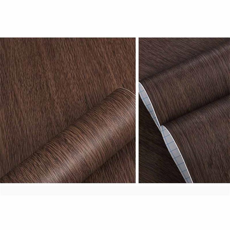 Realistic Red Wood Grain Peel & Stick Vinyl Wrap Self-Adhesive Furniture Film for Tables Cabinets Wardrobes & DIY Home Renovation Wall Paper