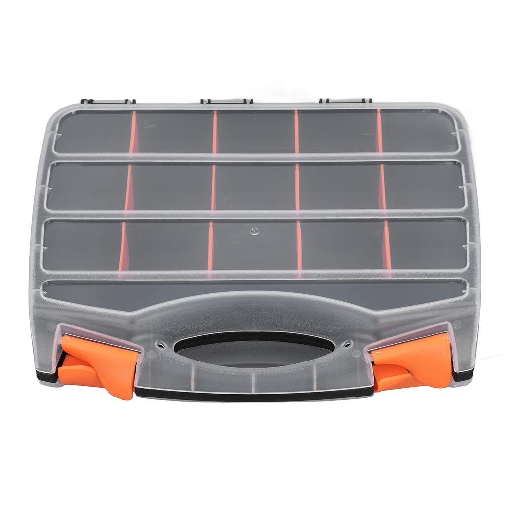 Double Side Parts Organizer with Removable Divider PVC Plastic Compartment Storage Box for