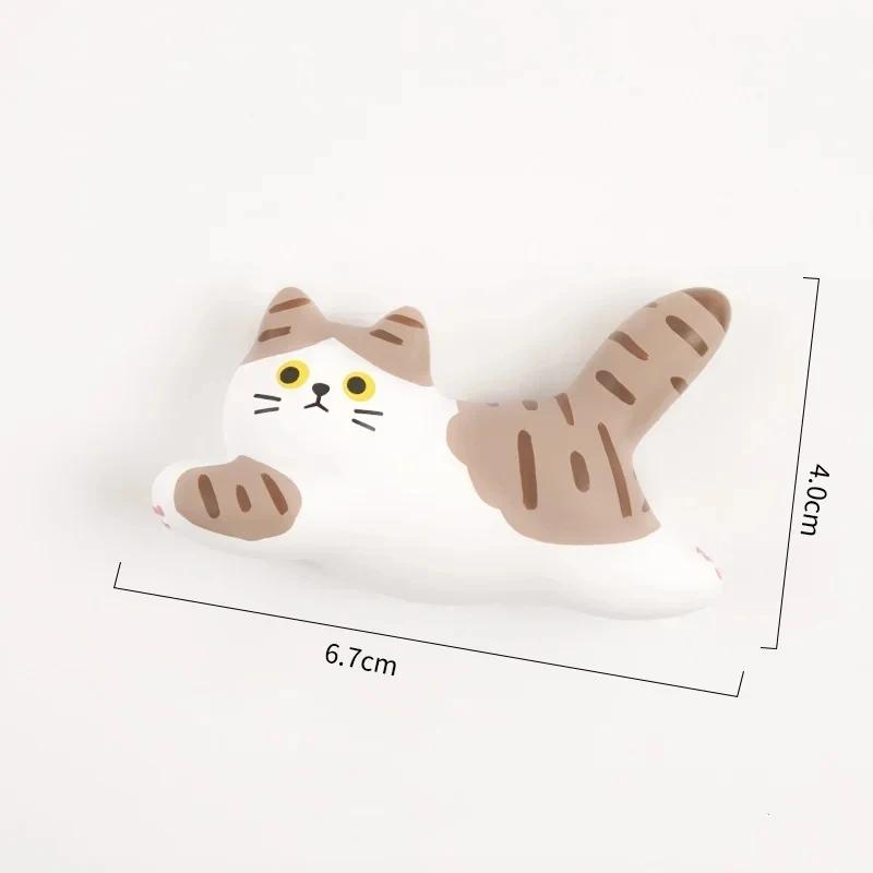 Cute Cat Refrigerator Magnets Sticker Creative Resin Cartoon 3D Cat Fridge Sticker Fridge Magnets Home Kitchen Decoration Gifts