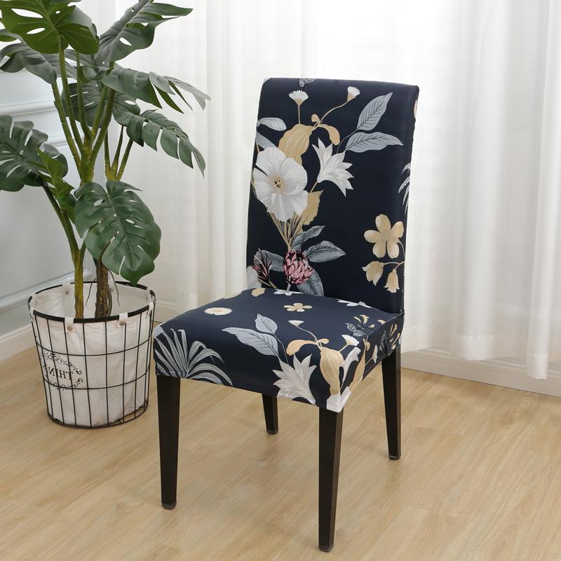 

floral printed stretch chair cover for dining room office banquet chair protector elastic material armchair cover 1 piece