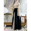 Hanfu-Anzug für Damen im chinesischen Song-Dynastie-Stil mit Bluse und Hosenträgerrock für das tägliche Pendeln