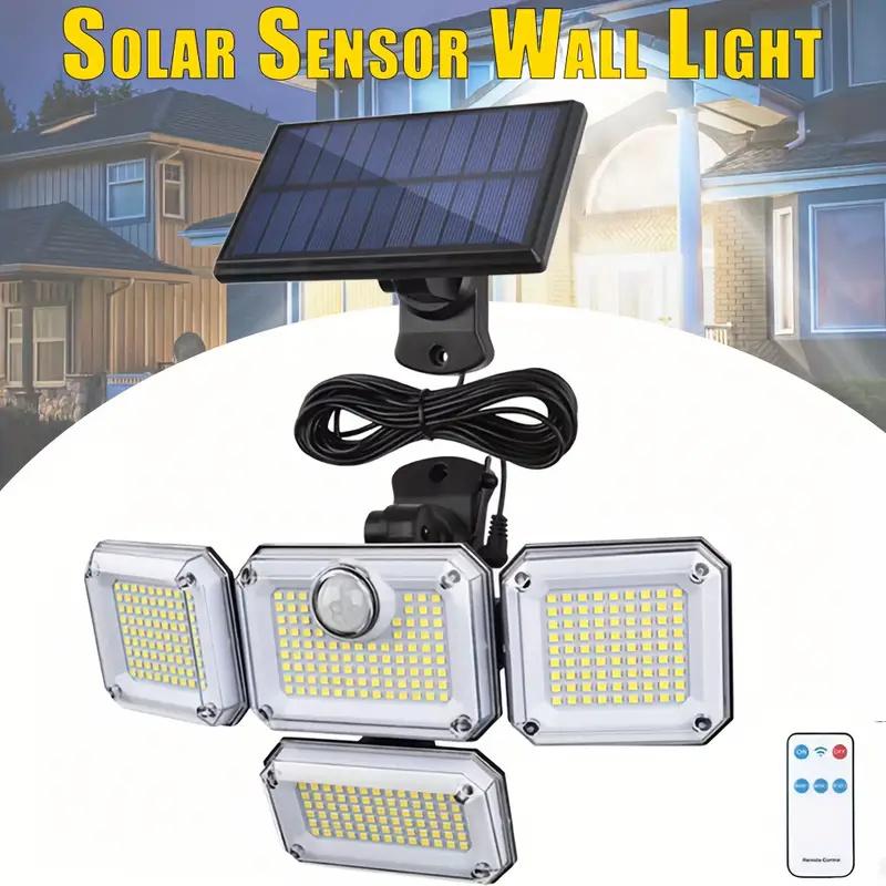 333LED Solar Powered Outdoor Light Motion Sensor with Remote Security Street Lamp Adjustable Waterproof Garage Garden Patio