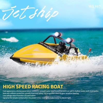 New Remote Control Boat 2.4GHz Remote Control Jet Boat 16 Km/h High Speed Speedboat Toy Gift Suitable for Kids Adult Boys Storage Bag Packaging