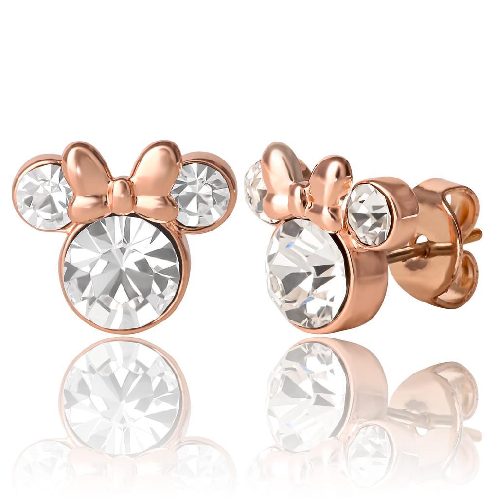 Disney Minnie Mouse Birthstone Stud Earrings Minnie Mouse Earrings Birthstone Jewelry Disney Crystal Women's - - - Jewelry, Brass,