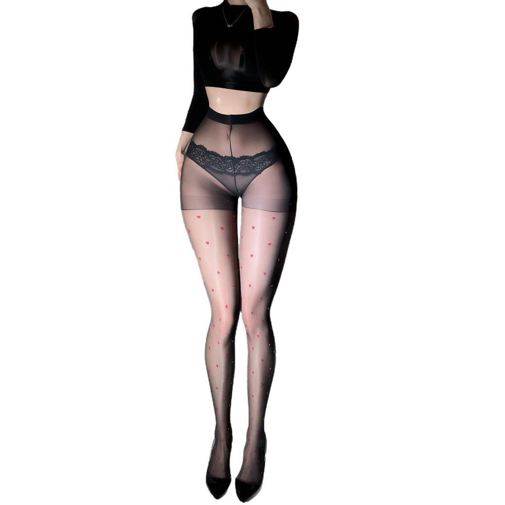 Sex stockings pure desire D thin peach heart silky pantyhose plus file large size high waist slim and thin anti-hook summer