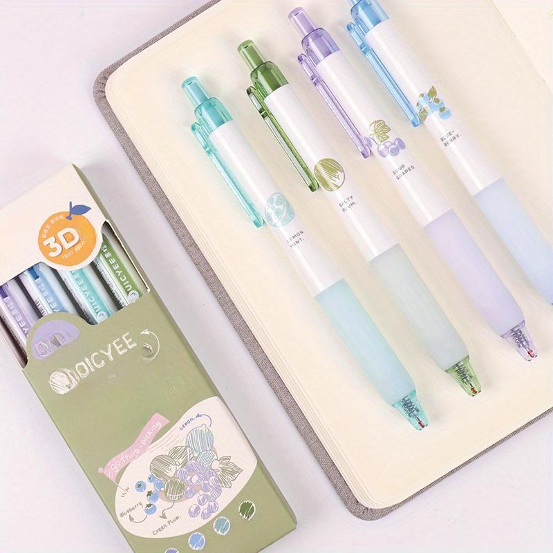 

4 шт./набор цветных гелевых ручек для студентов, милые фруктовые гелевые ручки 0,5 мм, многоцветные ручки, ручки для рисования граффити, школьные принадлежности