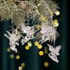 4pcs Christmas Angelic Decorations Acrylic Angelic Hanging Decorations for Festival Season Christmas Embellishment