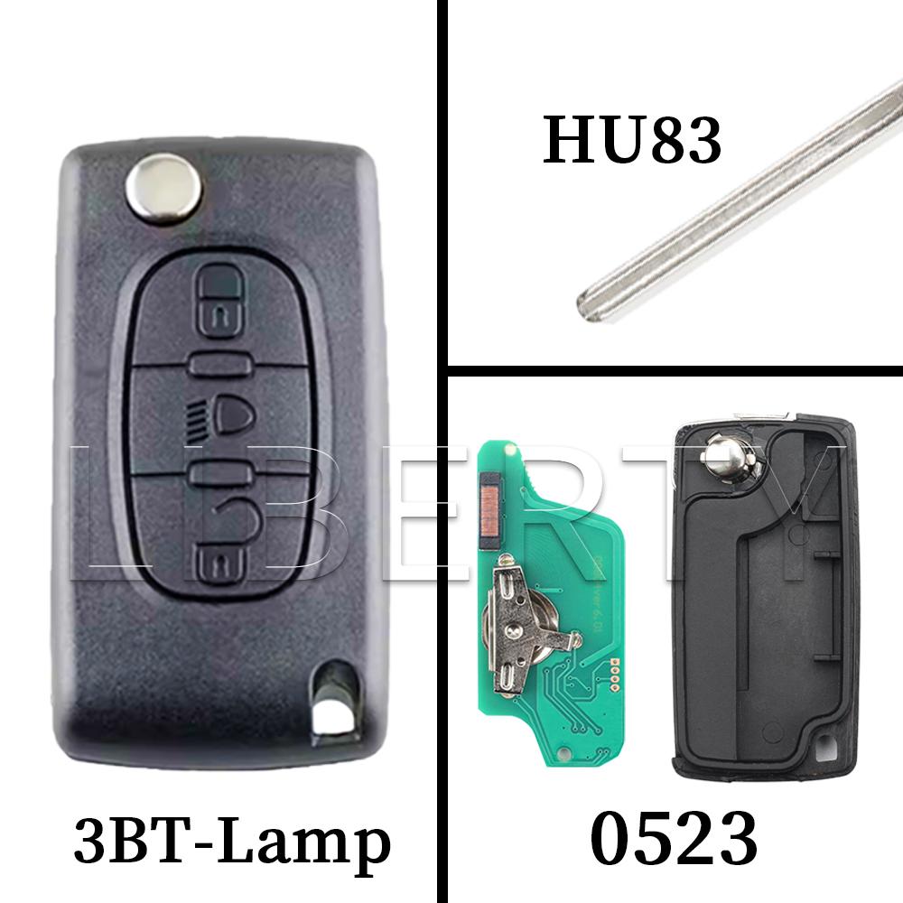 Ly Flip Remote Card Key For Peugeot 207 307 308 407 607 807 For Citroen C2 C3 C4 C5 C6 Xsara Berlingo HU83 VA2 0536 0523 ASK FSK