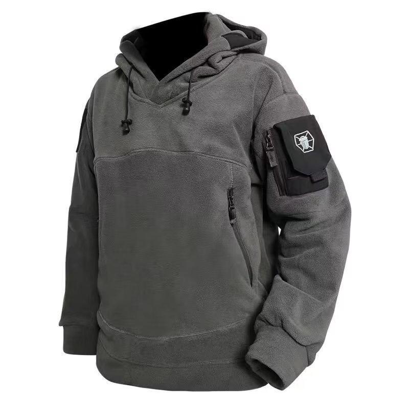 Pile termico invernale da uomo Cerniere da caccia per esterni Giacca tattica militare Cappotto con cappuccio Giacche da trekking morbide Outdoo tattico da uomo