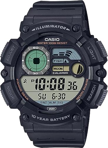

Casio Digital Men s Watch with Fishing and Moon Data Display, WS-1500H-1AV Black, Overseas Model [Parallel Import]