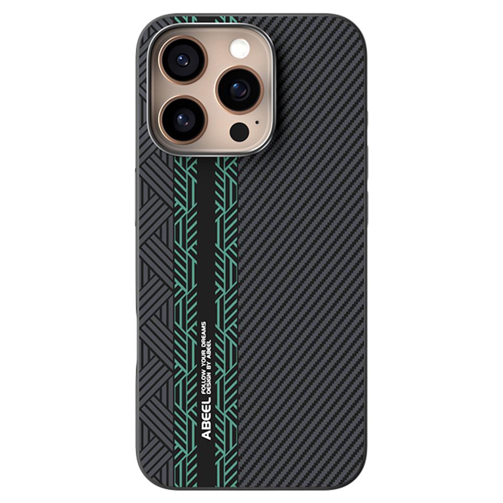 ABEEL For iPhone 16 Pro Case PC + TPU + Aluminum Alloy + PU Leather Slim Phone Back Cover Compatible with MagSafe A