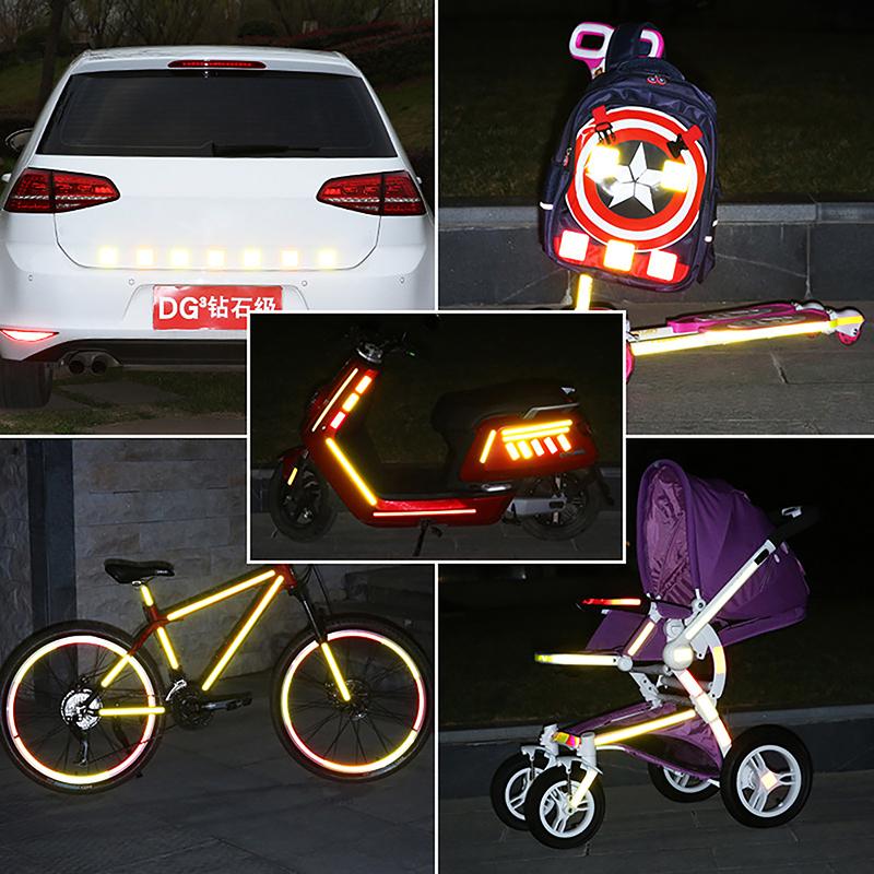 10 piezas/juego de pegatinas reflectantes para parachoques de coche, cinta de advertencia reflectante, pegatinas reflectoras seguras, calcomanías, accesorios de estilo automático