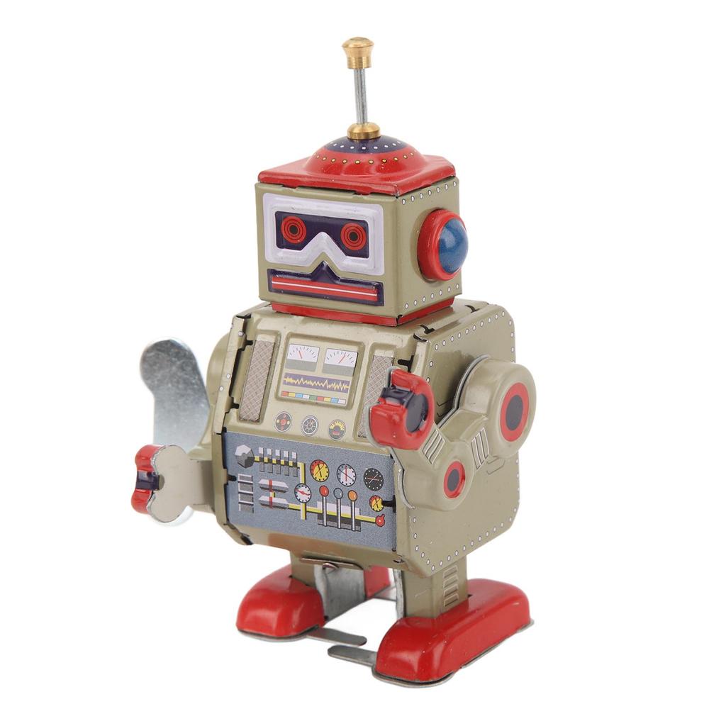 Walking Robot Clockwork Toy Vintage Metal Collectible Interesting Handmade Repairman Robot Windup
