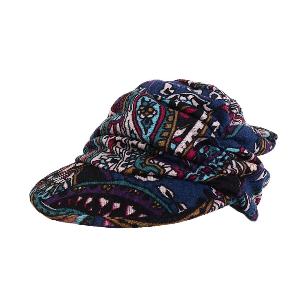 Foldable Earflap Cotton Short Brim Girls Cap Baseball Cap Ethnic Style Cap Women Hat Peaked Cap