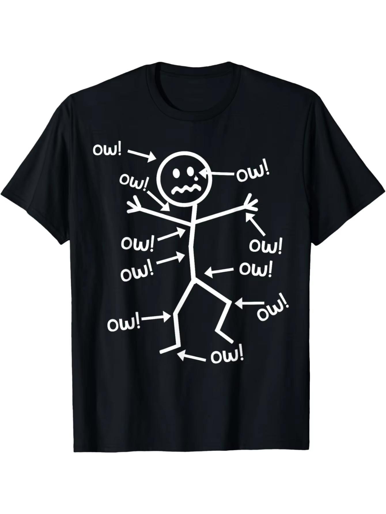

Ow Ow Ow T-shirt - Funny Chronic Pain Awareness T-shirt Summer T-shirt Sports T-shirt Printed T-shirt Summer Hot Sale Y2K 4XL