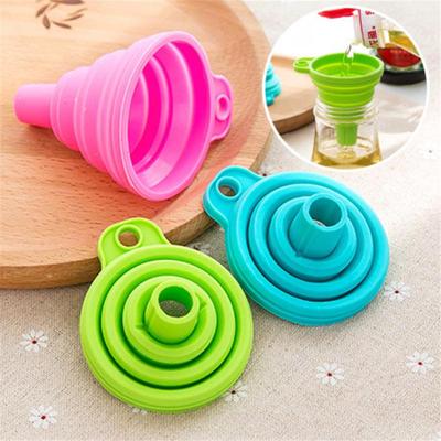 Folding Funnel Kitchen Oil Funnel Food Grade Silicone Funnel Liquid Dispenser