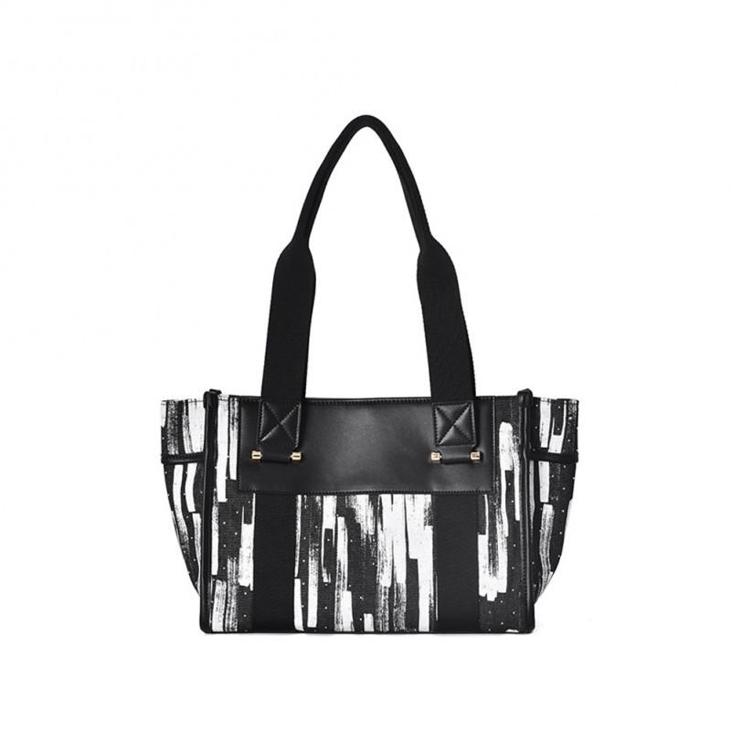 Fashion Women s Bag Simple Solid Color Handbag Large Capacity Commuter Shoulder 30.5x13x22cm полночь