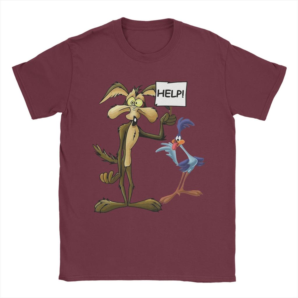 Wile E.. Tričko Kojot a Road Runner Letní Harajuku Trička Pánské Bavlněné Kulatý Výstřih Nadměrná Velikost 5XL Trička Krátký Rukáv