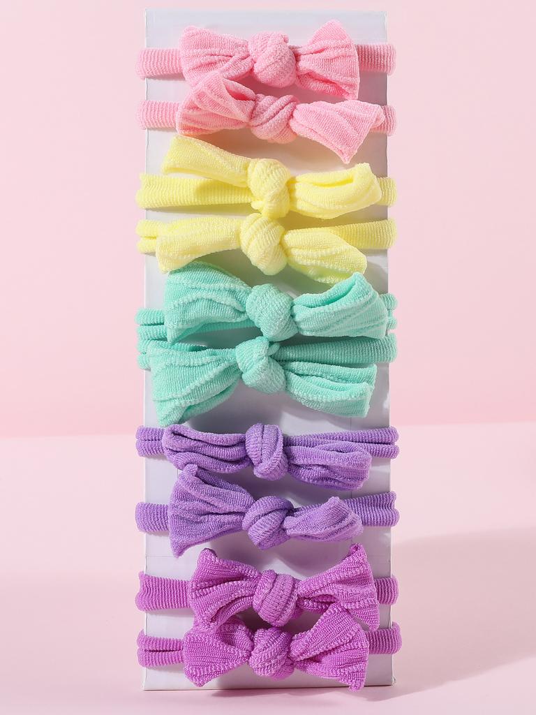 10Pcs/Set Women Girls Bowknot Hair Bands 4CM Elastic Headbands Colorful Bow Tie Scrunchies Headwear Girls Hair Accessories Gift